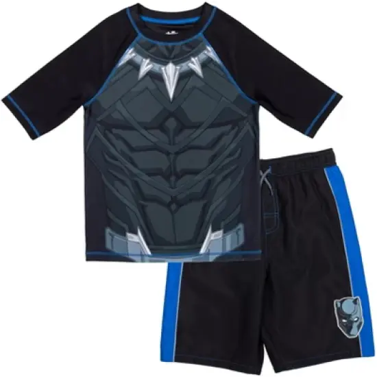 Marvel Avengers Rash Guard and Swim Trunks Outfit Set Toddler to Little Kid image {9}