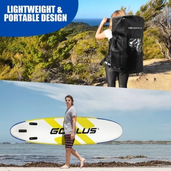 Costway 11' Inflatable Stand Up Paddle Board SUP W/ Carrying Bag Aluminum Paddle image {9}