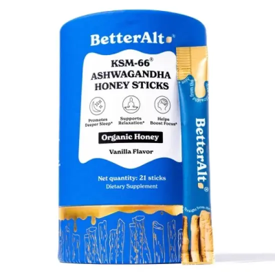 Better Alt Ashwagandha Honey Sticks - Calming Honey Pack for Sleep & Focus - 21ct image {10}