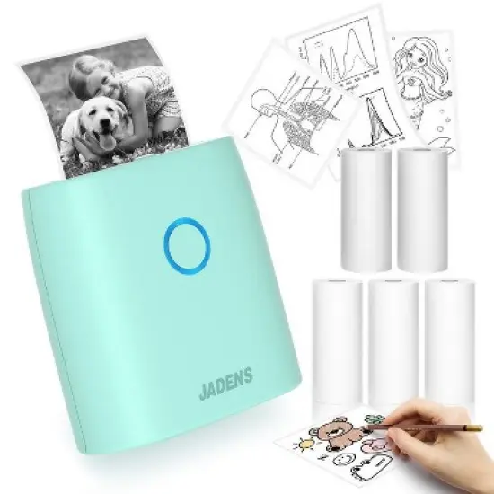 JADENS 2 Inch Mini Sticker Printer JD-21 Bluetooth with 5-roll paper image {7}