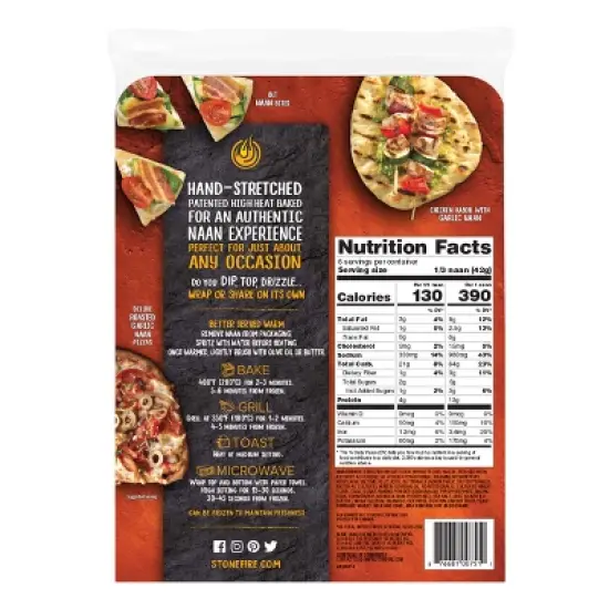 StonefireRoasted Garlic Naan Bread - 8.8oz/2ct image {2}
