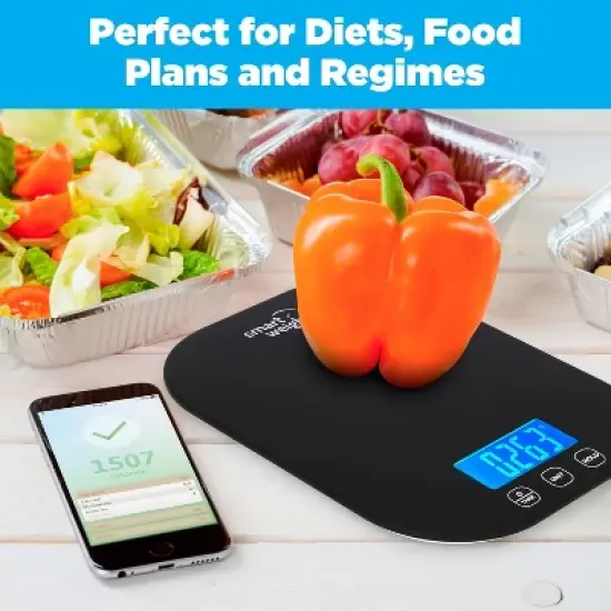 Smart Weigh Digital Food Scale -  11-pound capacity -  Black image {4}