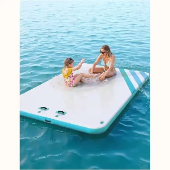 Inflatable Floating Dock, Swim Platform Thick Lake Floats, Non-Slip Air Dock Platform with Portable Bag, Floating Platform Island for Pool Beach image {1}