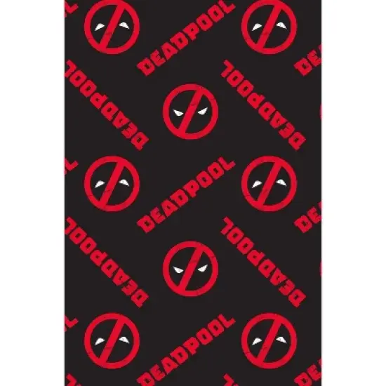 Marvel Mens' Deadpool Logo All Over Print Pajama Pants Black image {2}