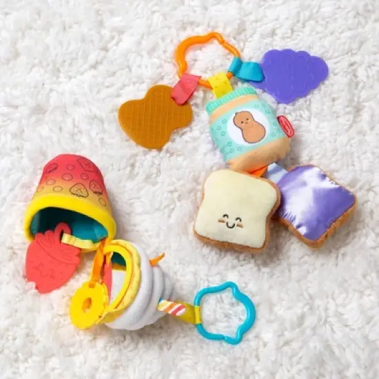 Melissa & Doug Multi-Sensory Take-Along Clip-On Infant Toy 2pk (PB&J and Bubble Tea) image {8}