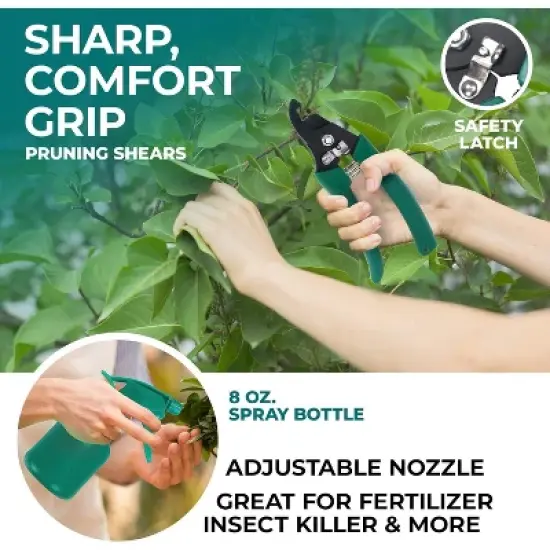 SCUDDLES Heavy Duty Garden Tool Bag with Outdoor Hand Tools - Stainless Steel Garden Tool Kit, Gloves, and Storage Tote (8-Piece Set) image {7}