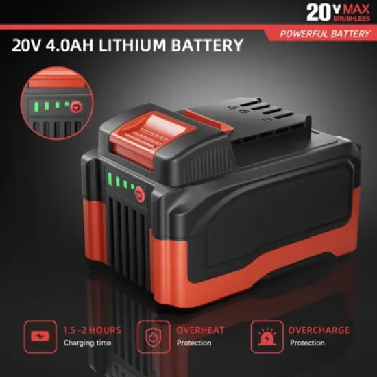 SUGIFT 20V Cordless Hedge Trimmer with 20.5" Dual-Action Blade, 4.0Ah Lithium Battery & Charger, 2400SPM Electric Bush Cutter with Rotating Handle image {4}