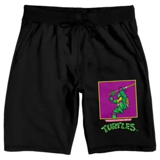 TMNT Donatello Classic Retro Character Men's Black Sleep Pajama Shorts image {3}