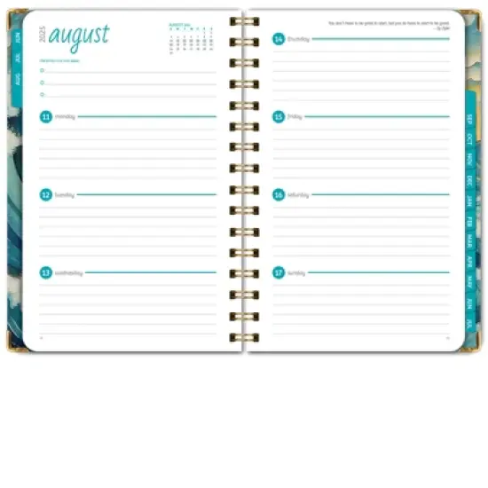 Global Printed Products Hardcover AY 2025-2026 Fashion Planner - 5.5"x8" (Ocean Waves) image {3}