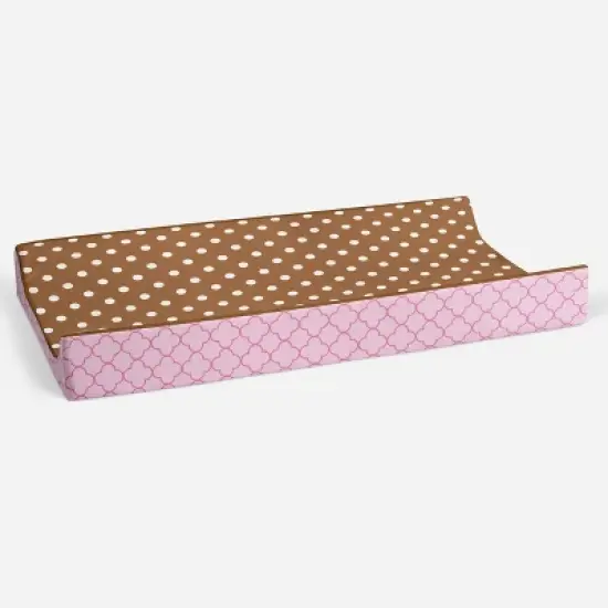 Bacati - Butterflies pink/chocolate Changing Pad Cover image {2}