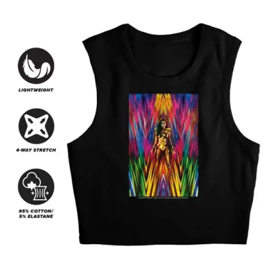 Women's Wonder Woman 84 Ww84 Poster Sleeveless Crop Top Tank image {2}