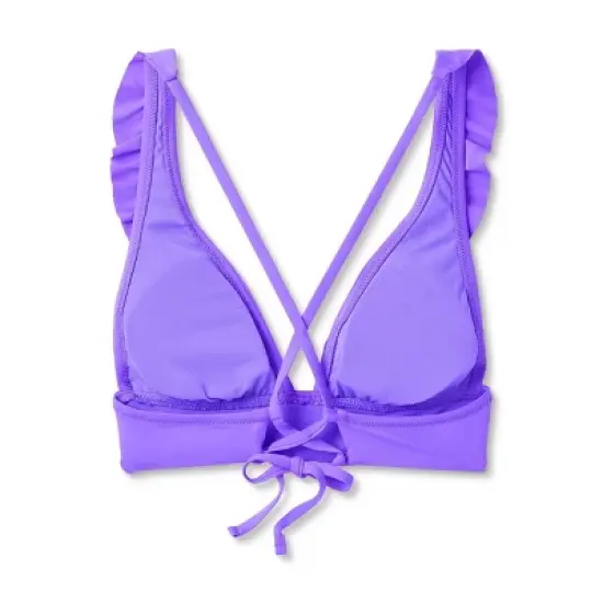 Women's Ruffle V-Neck Longline Triangle Bikini Top - Shade & Shore&trade; image {6}