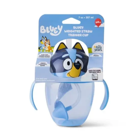 The First Years Bluey 7oz Spill Proof Weighted Straw Trainer Sippy Cup - 6 Months+ image {6}