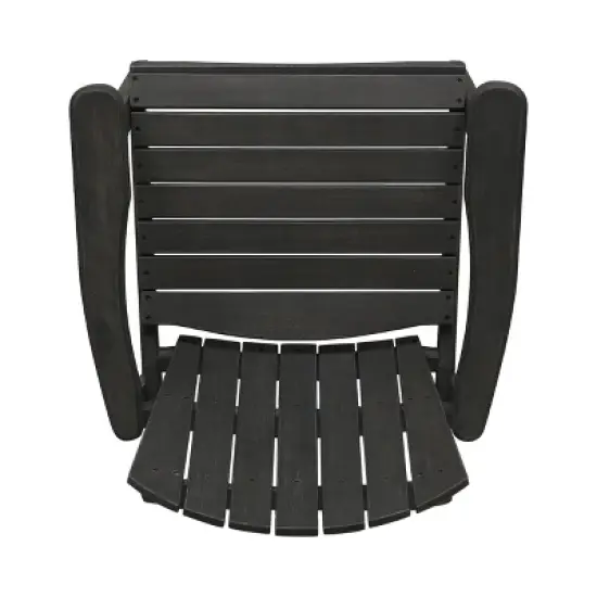 MOEPISY Set of 2 Outdoor Weather Resistant Acacia Wood Adirondack Dining Chairs Dark Gray image {9}