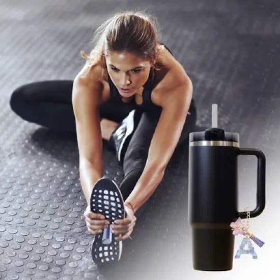 Unique Bargains Heart Sequin Letter A Butterfly Tassel Water Cup Pendant Purple 1 Pc image {3}