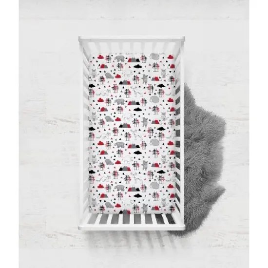 Bacati - Lumberjack Red Black Gray 3 pc Crib Bedding Set image {6}