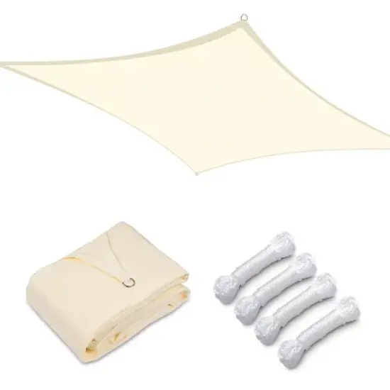 LAGarden 23x22 Ft HDPE Rectangle Sun Shade Sail image {12}