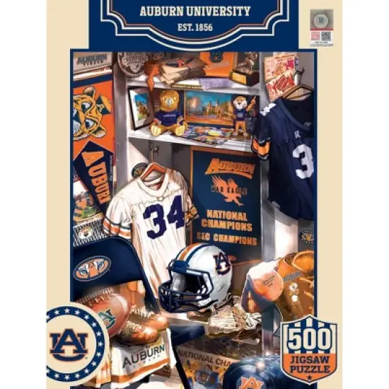 MasterPieces 500 Piece Puzzle - Auburn Tigers Locker Room - 15"x21" image {1}