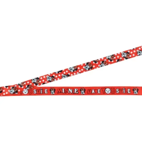 Disney Minnie Mouse Made You Smile Lanyard with ID Holder and Rubber Charm image {3}