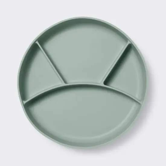 Silicone Suction Divided Plate - Green - Cloud Island&trade; image {3}