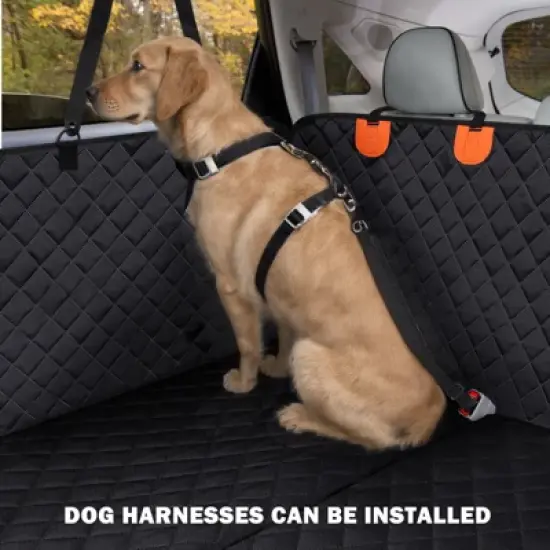 JOEJOY Back Seat Extender for Large Dogs - Hard Bottom Supports 330 lb, Oxford Waterproof Nonslip Dog Car Seat Cover image {2}