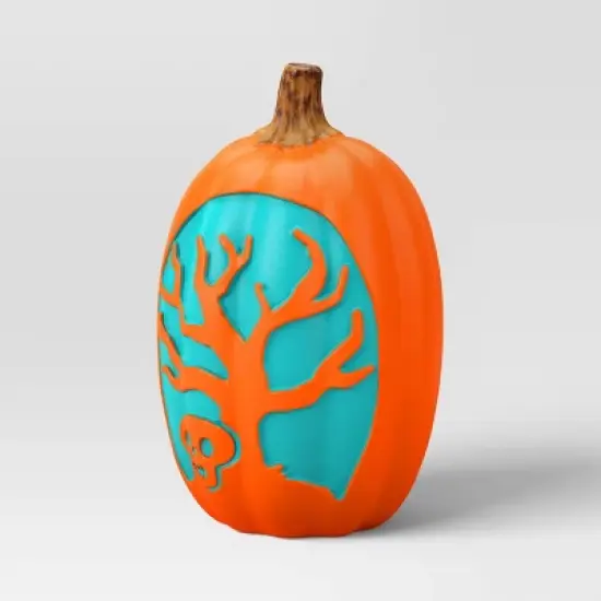 16" Lit Pumpkin Creepy Tree with Timer Full Blow Mold Halloween Decorative Prop - Hyde and EEK! Boutique&trade; image {2}