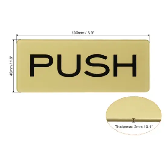 Unique Bargains Rectangle Acrylic Self-Adhesive Decor Home Business Push Pull Door Sign 2 Pcs image {1}