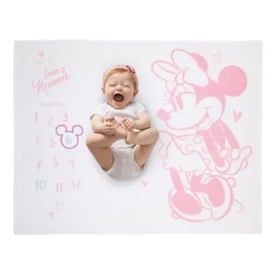 Disney Minnie Mouse Super Soft Milestone Baby Blanket image {1}