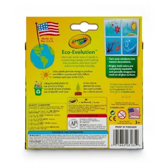 Crayola 8ct Washable Window Markers: Medium Point, Multicolored, Art & Stationery for Kids, Window Paint, Ages 3+ image {2}