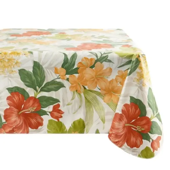 Elrene Callisto Tropical Floral Printed Vinyl Indoor/Outdoor Tablecloth - Elrene Home Fashions image {1}