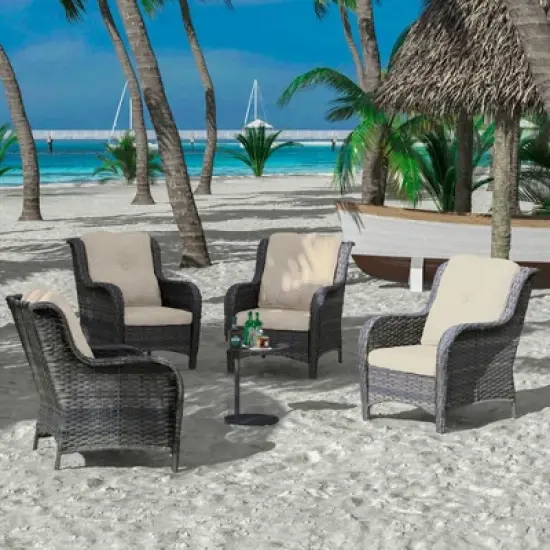 UPTIOT 4 Piece Multiple Chairs Seating Group with Cushions image {6}