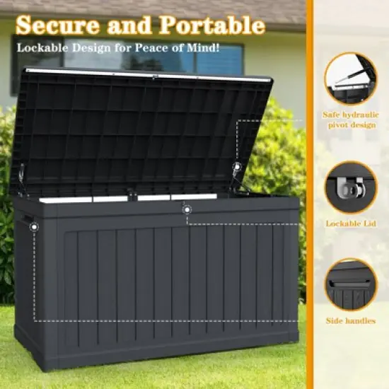 Yardgrace Heavy Duty Secure Storage and Seating Resin Deck Box image {4}