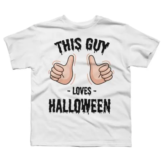 Boy's Design By Humans This Guy Loves Halloween By MultimediaOne T-Shirt image {7}