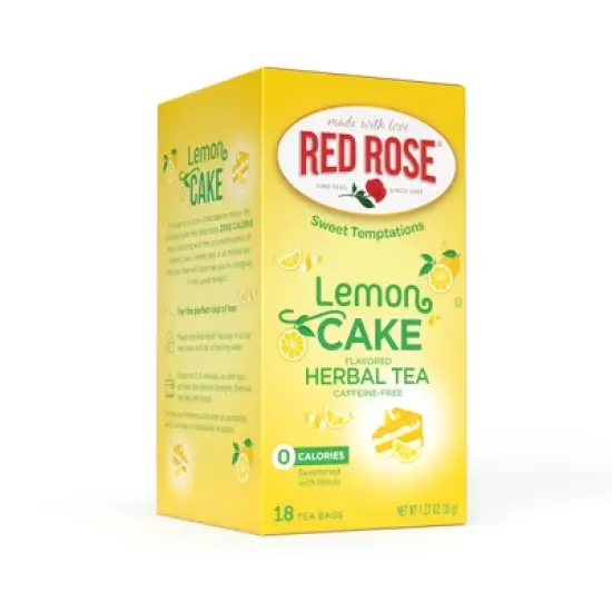 Red Rose Sweet Temptations Dessert Tea Lemon Cake, Herbal Tea, 18 Count Pack of 6 image {1}