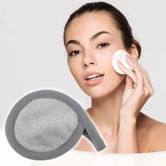 Unique Bargains Soft Flannel Pads Reusable Makeup Remover Eco Pads Facial Make Up Cleansing Removal for Most Skin Types 3 Pcs image {1}