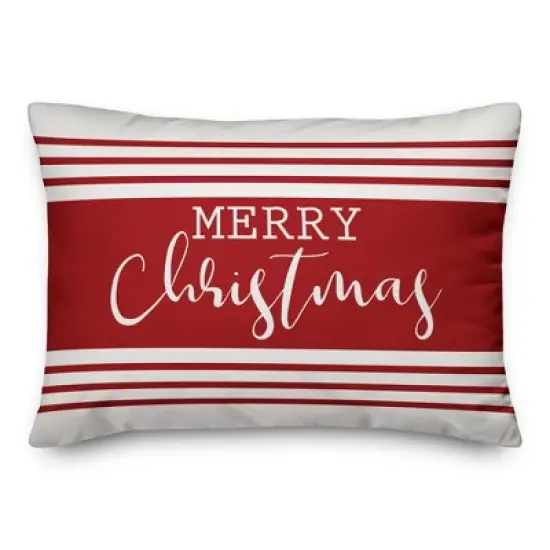 Creative Products Merry Christmas Farmhouse Stripe 14x20 Indoor / Outdoor Pillow image {3}