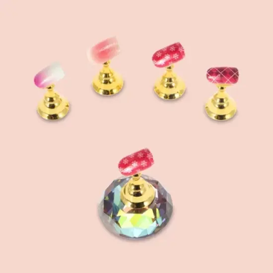 Unique Bargains Durable Nail Display Stand Colorful Gold Tone 1 Set image {1}