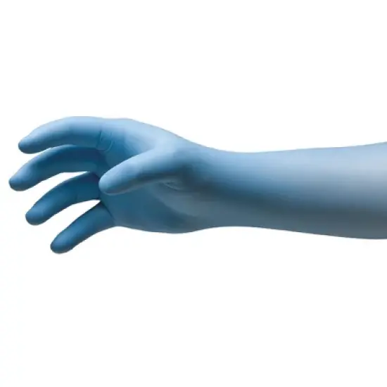EP NitriDerm Nitrile Exam Glove Blue Fully Textured Medium image {2}