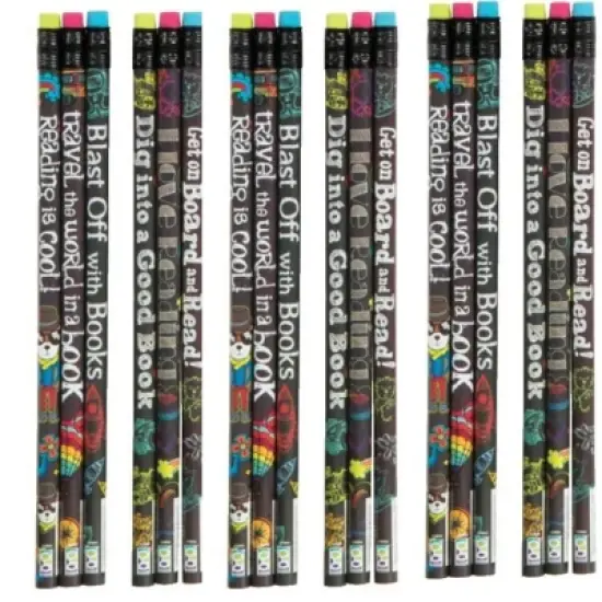 Reading Rocks Pencils (12 Pack) - Motivational Designs, #2 HB Lead image {1}