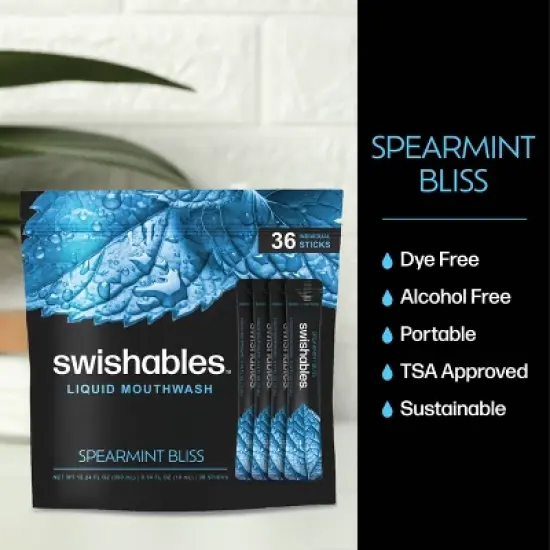 Swishables Liquid Mouthwash Sticks - Spearmint - 0.34 fl oz/36ct image {4}