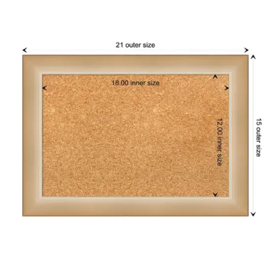Amanti Art Eva Narrow Framed Corkboard, Natural Cork image {3}