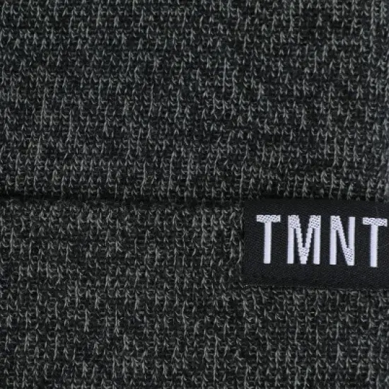 TMNT Dark Heather Grey Beanie with Sewer Screen Grab Patch image {3}