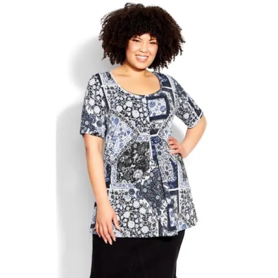 Women's Plus Size Luv Pleat Front Tunic  - Milesaway | EVANS image {4}