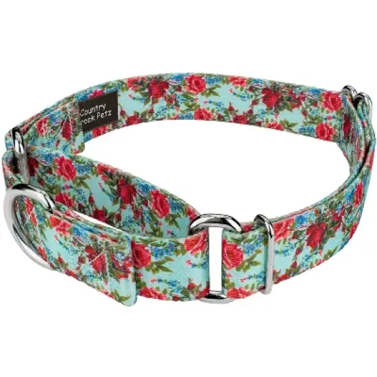 Country Brook Petz Vintage Roses Martingale Dog Collar image {1}