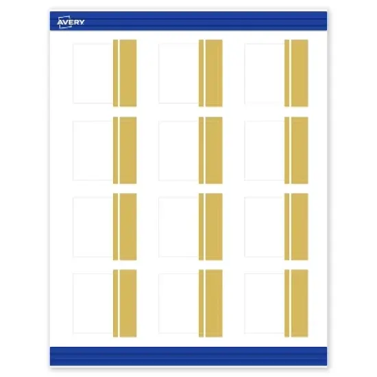 Avery Printable Square Cards, Gold Double-Dipped Edge, 2" x 2", Matte White Square Cards, Laser/Inkjet, 120ct, Great for Business Cards image {9}