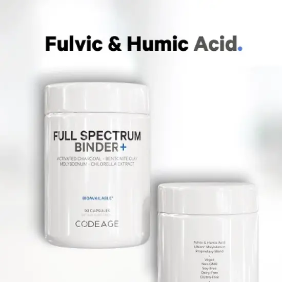 Codeage Binder + Activated Charcoal, Bentonite Clay, Molybdenum, Fulvic & Humic Acids - 90ct image {6}