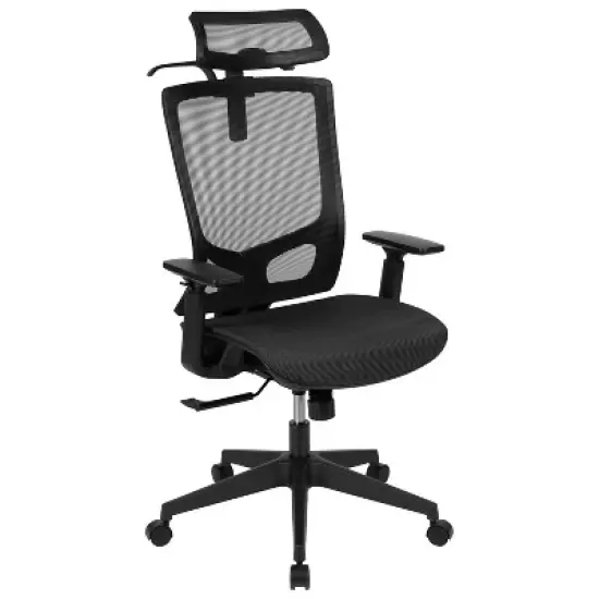 Emma and Oliver Ergonomic Mesh Office Chair-Synchro-Tilt, Pivot Headrest, Adjustable Arms image {13}
