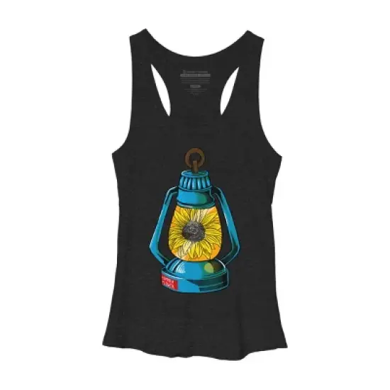 Women's Design By Humans Lantern Powered By Summer Sunflower By besteehouwer Racerback Tank Top image {2}