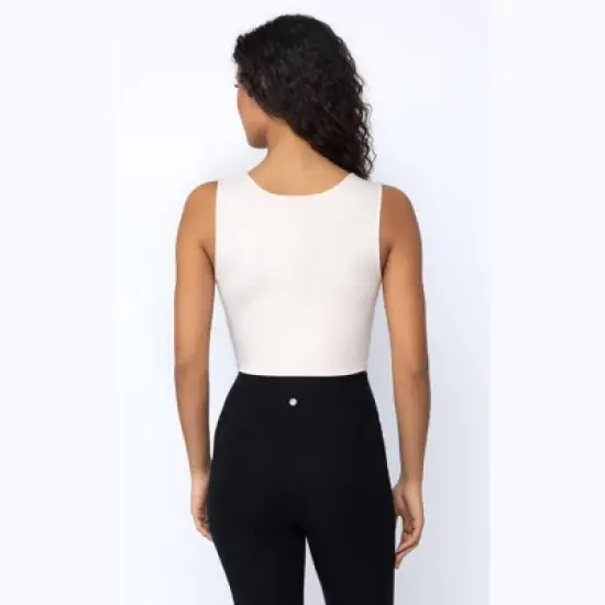 Yogalicious 2 Pack Lola Pure Cloud Basic Fitted V-Neck Muscle Cropped Tank Top image {2}