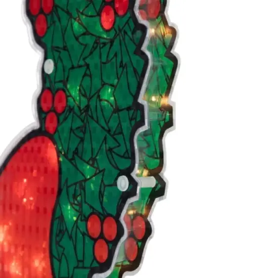 Northlight Lighted Holographic Christmas Wreath Window Silhouette Decoration - 15" image {5}